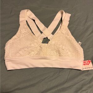 NWT Free People Movement Perfect Form White Lace Sports Bra- medium